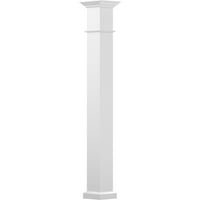 6 8 ' Endura-Aluminijum Wellington style kolona, kvadratna osovina, bez konusa, sjajna bijela završna