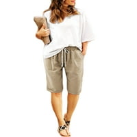 Ljetne kratke hlače do koljena za žene Ležerne labave hlače za plažu s džepovima