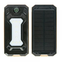 SOLARN Power Bank Prijenosni punjač Bežični solarni panel Vanjska baterija 5V Dual USB LED svjetiljka