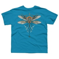 Dragonfly Boys Tirquoise Blue Graphic Tee - Dizajn ljudi XS