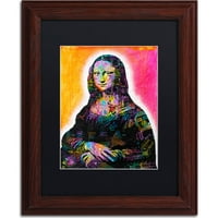 Zaštitni znak Likovna umjetnost Mona Lisa Umjetnost platna Dean Russo, crni mat, drveni okvir