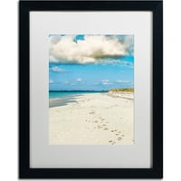 Zaštitni znak Likovna umjetnost šetnja plažom Umjetnost platna Yale Gurney, bijeli mat, crni okvir