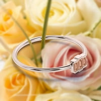 Zasljepljujući baguette CUT Trilogy morgatitni zaručni prsten, nježan vjenčani prsten u 10K čvrstih ruža