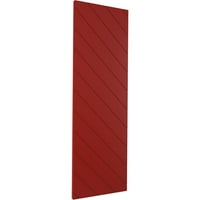 Ekena Millwork 15 W 77 H True Fit PVC dijagonalna ploča Moderni stil Kapci, vatra crvena
