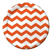 Party Creations Chevron & Polka Dots Plate za večeru, 9