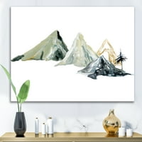 PROIZVODNJAK Tamno plava planinska pejzažna zima minimalistička i moderna platna zidna umjetnička ispisa