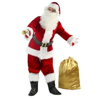 Muška deluxe santa odijelo 11pc. Božićni ultra baršunasti odrasli Santa Claus kostim -xxxl