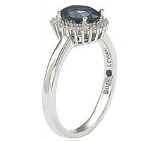Sterling srebrni stvoreni plavi safirni prsten