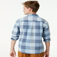 Besplatna montažna dječaka Flannel majica dugih rukava, veličine 4-18
