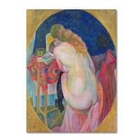 Zaštitni znak likovne umjetnosti' gola žena koja čita ' umjetnost na platnu Roberta Delaunaya