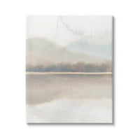 Stupell Industries daleka maglovita zemlja krajolik jezera grafička Umjetnička galerija umotana platna