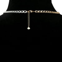 Scoop ženska dvotonska pozlaćena i sitna ogrlica od mesinganog krupne veze. 18 + 2 Extender