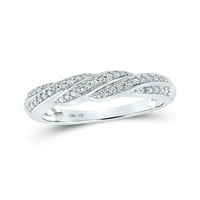 Čvrsta 14k bijela zlatna princeza rezani dijamant bridalni vjenčani prsten za vjenčanje CT. - Veličina