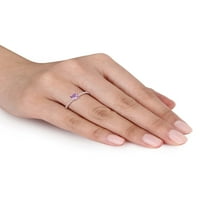 Carat T. G. W. Rose de France i Carat T. W. Diamond 10k prsten za obećanje ružičastog zlata