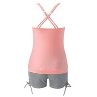 Ecqkame Tankini kupaći kostimi za žene plus veličina skromni kupaći kostimi kontrola stomaka dva kupaća
