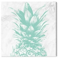 Wynwood Studio Hrana i Kuhinja Wall Art Canvas Print 'Pastel Mint ananas Mramor' voće-zeleno, bijelo
