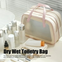 Dry Wet Draining torbica, multifunkcionalna brza Sušeća PU kožna ručka suha mokra odvojiva torba za šminkanje