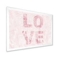 Designart 'Pink Pastel Love Abstract' Shabby Chic Uokvireni Umjetnički Print