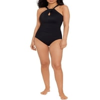 Prigrlite svoje obline Miracle Brands® ženski i ženski Plus Sloane Keyhole prednji jedan crni kupaći kostim