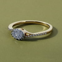 Imperial 10k žuto zlato 1 4CT TDW dijamantski okrugli prsten za uključivanje klastera