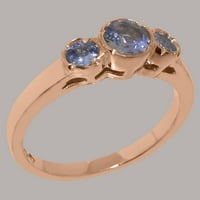 Britanci su napravili tradicionalni čvrsti prsten od 18k ružičastog zlata sa prirodnim Tanzanitom žene