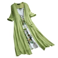 Ljetne V izrez Maxi haljine za žene Boho cvjetni print dugački za žene Žene Dvodijelna vintage haljina