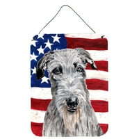 Carolines Treasures SC9634DS škotska deerhound sa američkim zastavom USA zidni ili viseći otisci vrata,