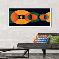 Sažetak - Zeleni i narandžasti krugovi zidni poster, 22.375 34