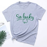 Rollbacks Women's St.Patrick's Dnevna majica Crewneck Tee Majica Lucky Green Day Days Short rukavi za