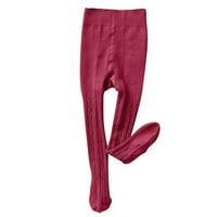 Toddler Kids Baby Boys Girls Hlače Jednobojno tajice Kabel pletene tajice Stretchy čarape Pantyhose zimske