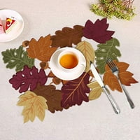 Žetve javorov listovi vezom svečane padajućeg tabela za jesen, za kućnu večeru Dekor, zahvalnosti i praznični