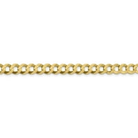 Primalni zlatni karatski žuto zlato Čvrsti polirani lagani ravni kubanski lanac