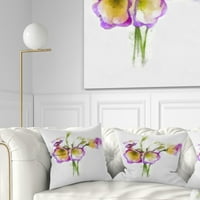 PromenArticar Eustoma Cvijeće Vodenokolorsko skiciranje - cvjetni jastuk za bacanje - 16x16
