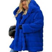 Haite Womens jakna s kapuljačom Fuzzy Fleece Cardigan kaput zimska topla lepršava prednju odjeću s džepom