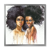 Portret dvoje afričke američke žene moderne uokvirene umjetničke printere
