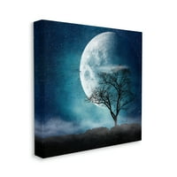 Stupell Industries nadrealna puna mjesec silhoueta Slikanje krajolik slikanje zamotane platnene ispise
