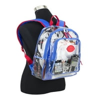 Eastsport višenamjenski prozirni ruksak s prednjim džepom, podesivim naramenicama, dinamičnim plavim makom