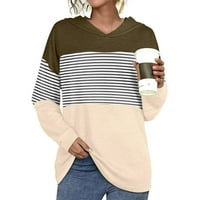 Sngxgn žene Zip Cropped Hoodies pulover pulover zimska odeća džemper sa džepnim ženskim duksericama, kafa,
