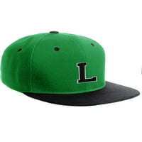 Klasični snapback šešir prilagođeni i z Početna slova, zelena crna kapa bijela crnog slova Početna L
