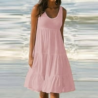Ženska modna ljetna haljina na plaži bez rukava bez rukava