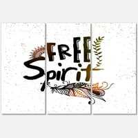 Designart 'Free Spirit Ethnic Feather' Boemski I Eklektični Platneni Zidni Umjetnički Print