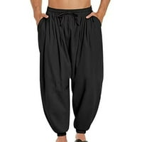 Aherbiu muške pamučne pantalone baggy labave fit lounge hlače za muškarce elastične strukske struke hlače