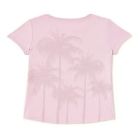 Wonder Nation Djevojke Summer Vibes Mops Kratki Rukav T-Shirt, Veličine 4 - & Plus