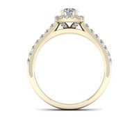 3 4ct TDW dijamantski 14k verenički prsten od žutog zlata