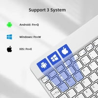 Bežična višestruka punjiva tanka tastatura za Android Windows iOS laptop, bijela ružičasta