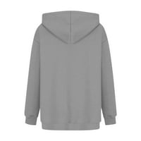 Džemperi za žene Ženska Moda Dugi rukav labavi okrugli vrat od flisa Hallo-ween Print dukserica Top Grey