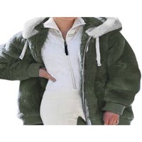 REJLUN ženska jakna kaputa sa dugim rukavima odlazni rub labavi kaput zadebljanje zimske toplo svijetlo