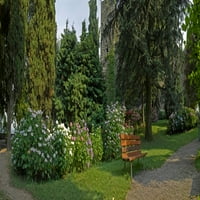 Pogled na vrt oko La Rocca, Bergamo, Lombardija, Italija Poster Print panoramskim slikama