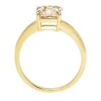 2.0ct Asscher Cut Smeđi prirodni morgatit 14k žuti zlatni godišnjički angažman prsten veličine 5,75