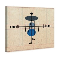 Wynwood Studio Sažetak Zidno umjetničko platno Ispisuje geometrijsku liniju - plava, smeđa